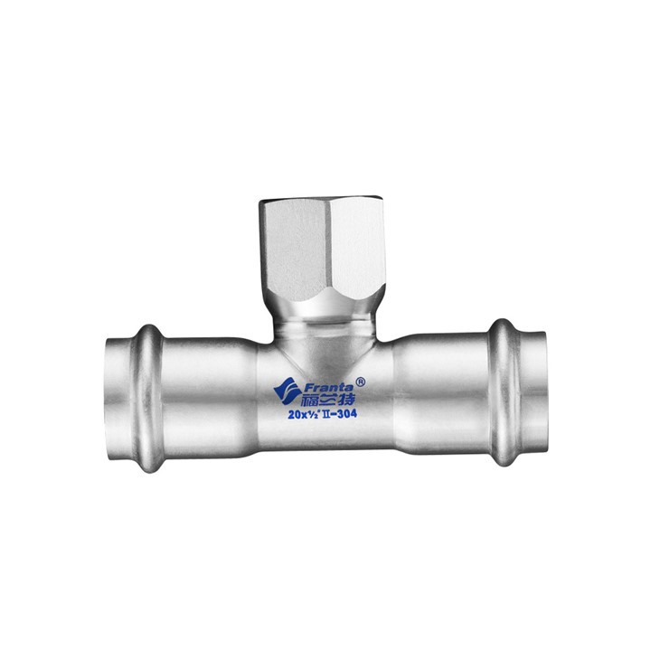 Raccord en T fileté femelle en V en acier inoxydable